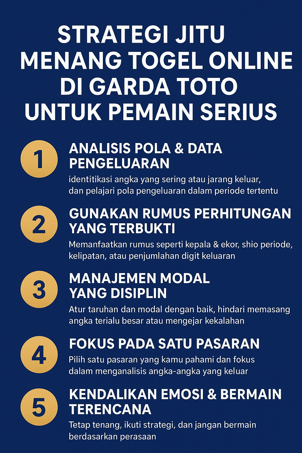 Strategi Jitu Menang Togel Online di Garda Toto untuk Pemain Serius